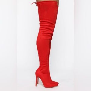 Vicky Over The Knee Boot - Red